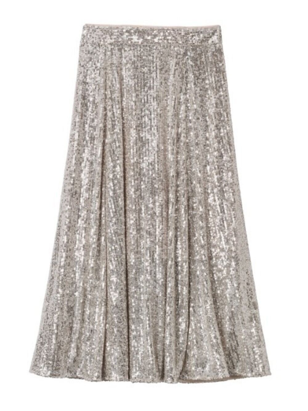 2X • Dex • Champagne Gold Sequin Midi Skirt